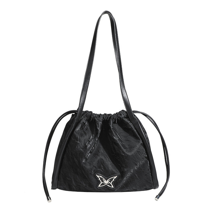 Damen Beuteltasche mit eleganter Kordelzug-Optik und einzigartigem Schmetterlingsmotiv Nord Taschen