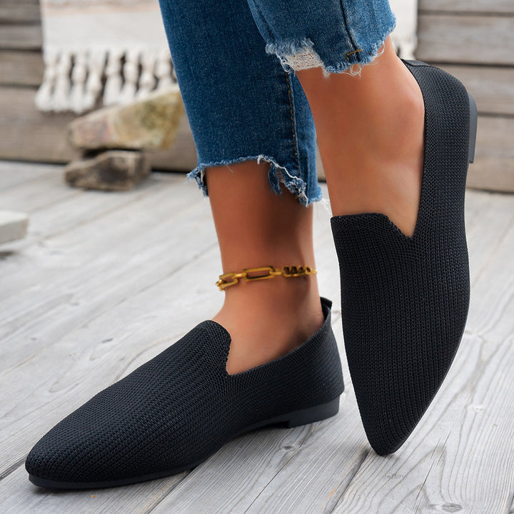 Damen Ballerinas mit kreativem Hahnentrittmuster und flexiblem Fußbett