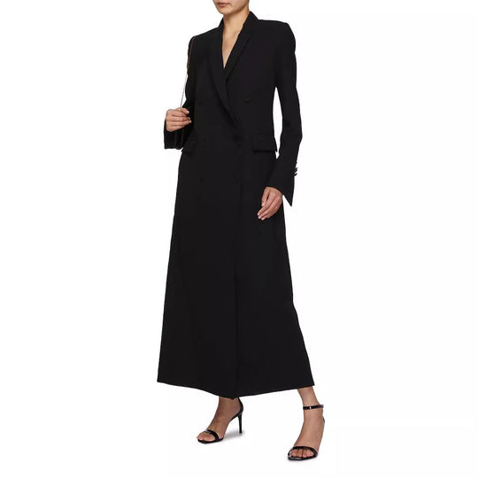 Damen Doppeltreihiger Maxi-Blazer-Mantel mit schlanker Silhouette Nord Taschen