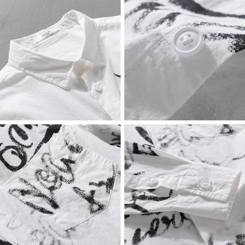 Herren Lässiges Overshirt mit grafischem Scribble-Print und Brusttasche Nord Taschen