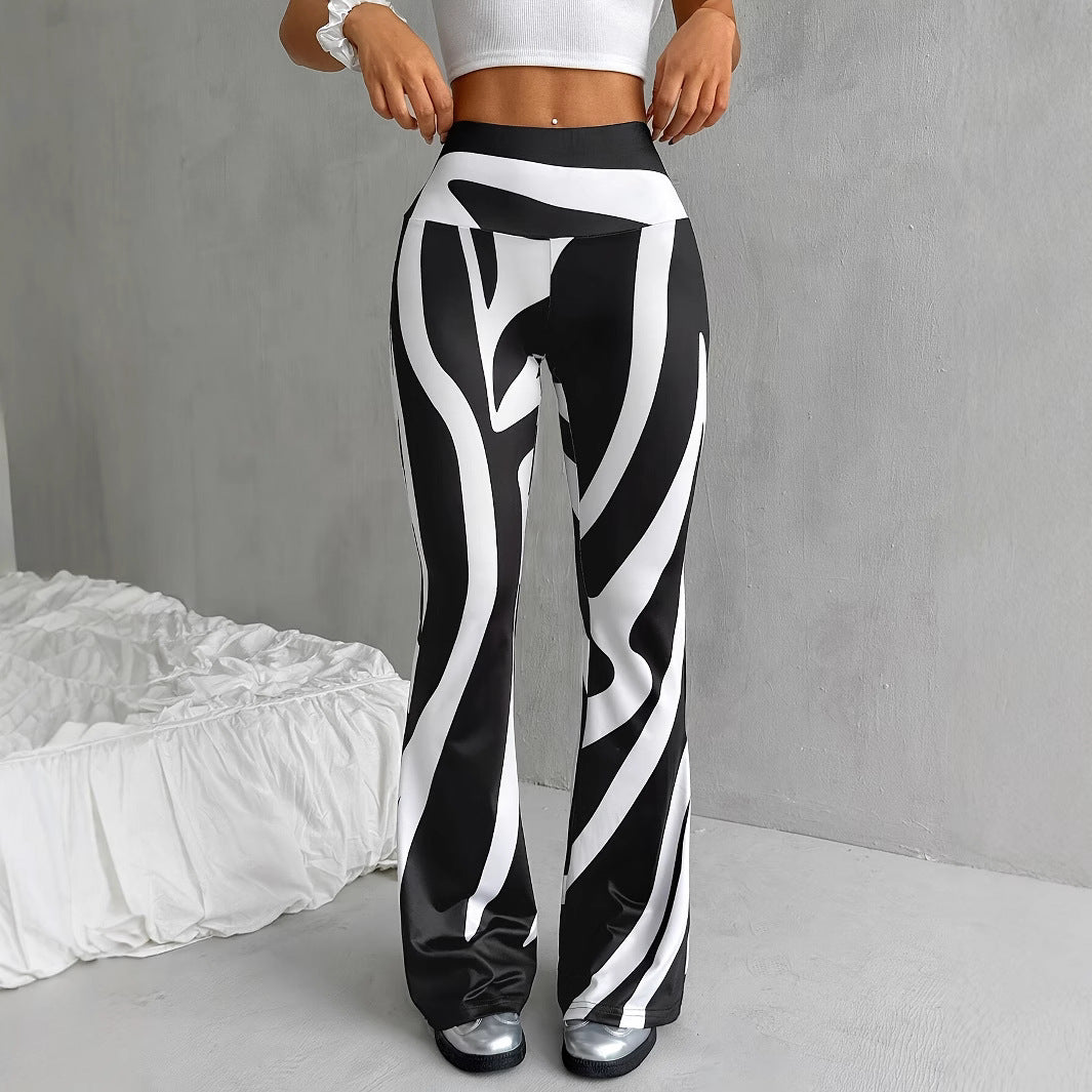 Damen Sportleggings mit modischem ZNord Taschenra-Muster und hohem Bund Nord Taschen