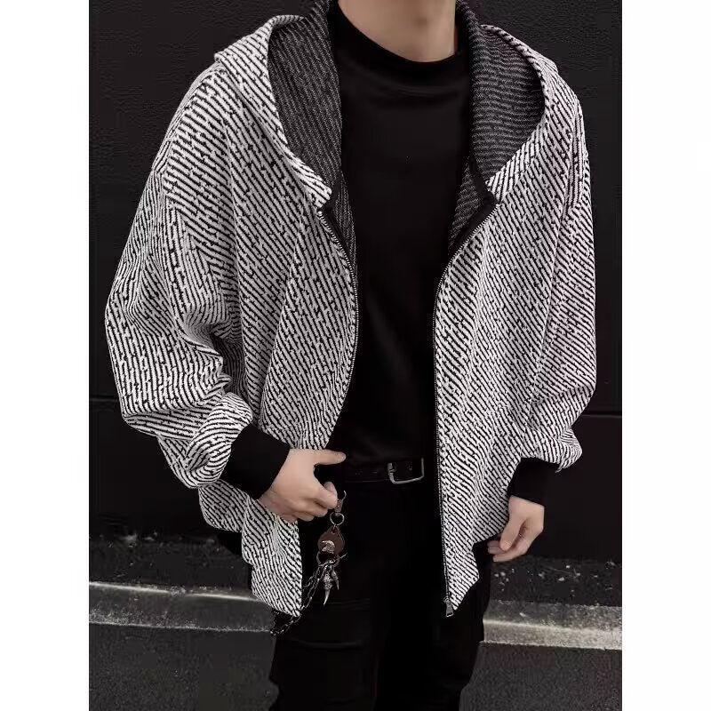 Unisex Oversized Strick-Kapuzenjacke mit Allover-Strukturmuster und Eingrifftaschen Nord Taschen