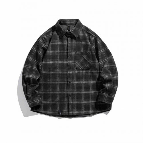 Herren Relaxed-Fit Holzfällerhemd aus weichem Flanell mit Brusttasche und gerundetem Saum Nord Taschen