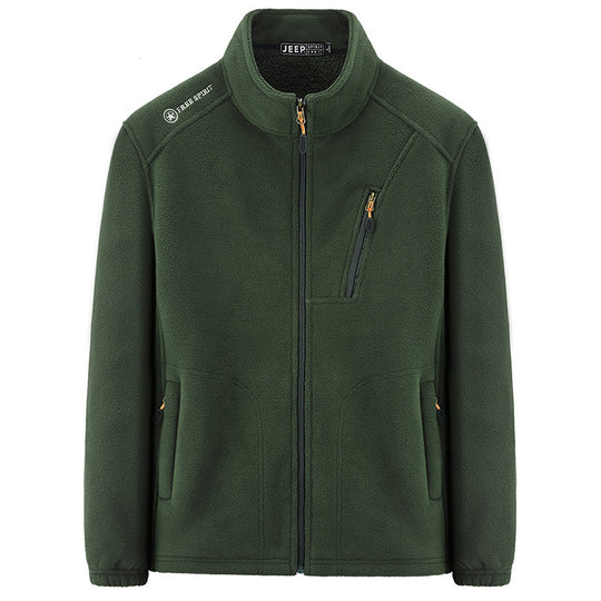 Herren Thermo‑Fleecejacke mit Sherpa‑Innenfutter, Stehkragen und Reißverschlusstaschen Nord Taschen