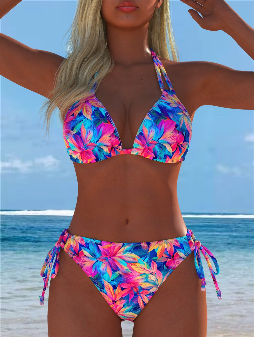 Damen Bikini-Set mit verspieltem Schnitt und trendigem Mustermix Nord Taschen