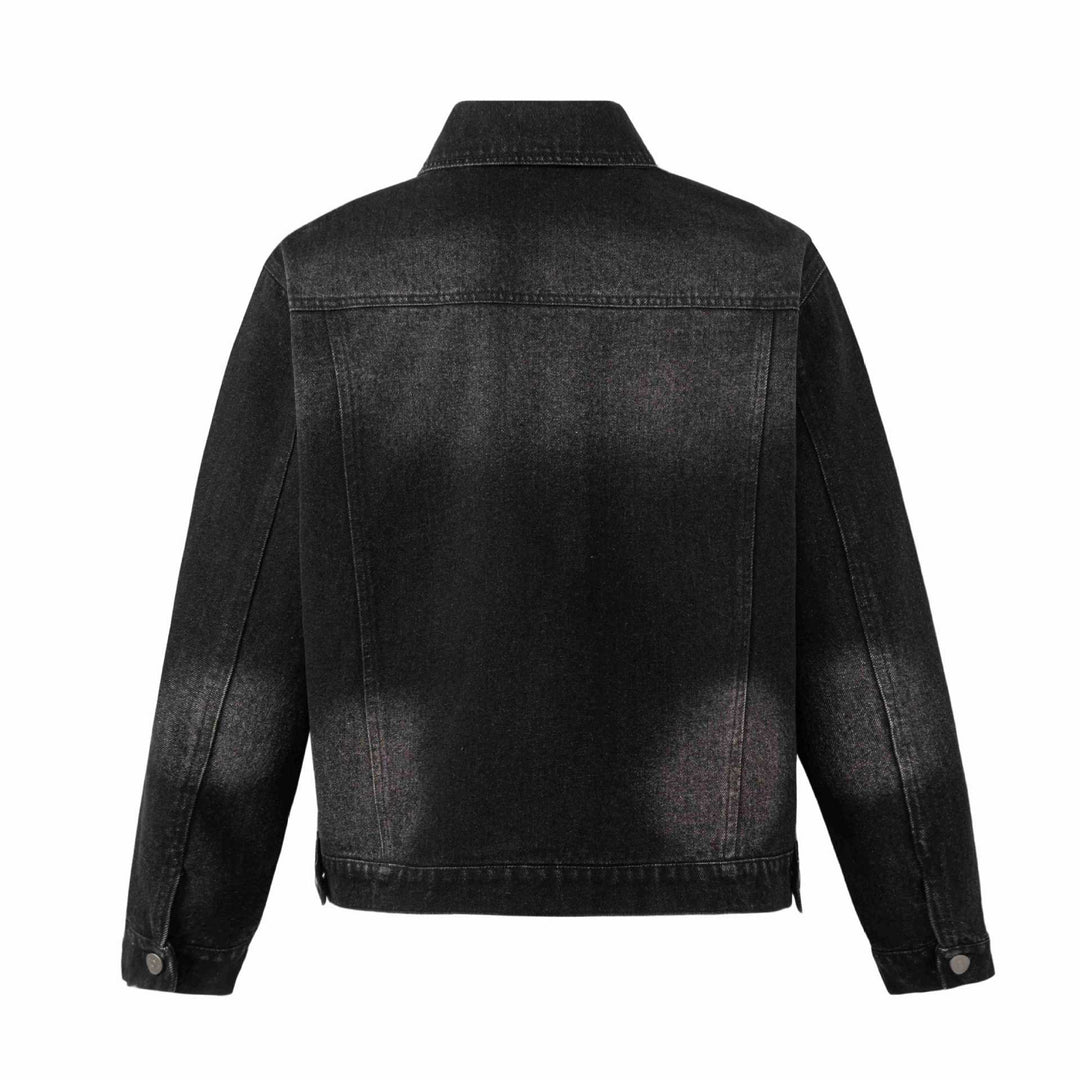 Herren Jeansjacke mit Ösen‑Details, Utility‑Nähten und verstellbarem Saum Nord Taschen