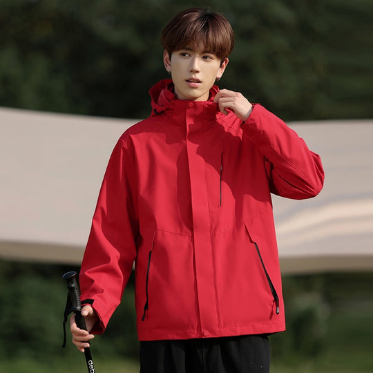 Herren Zweifarbige Wind- und Wasserabweisende Softshelljacke mit Kapuze Nord Taschen