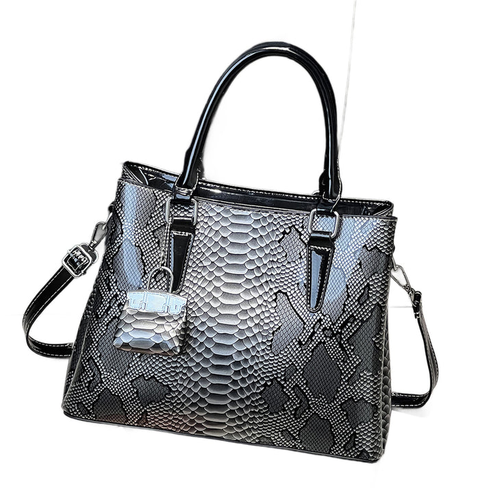 Damen elegante Handtasche aus reptilprägiertem Kunstleder mit abnehmbarem Schulterriemen Nord Taschen