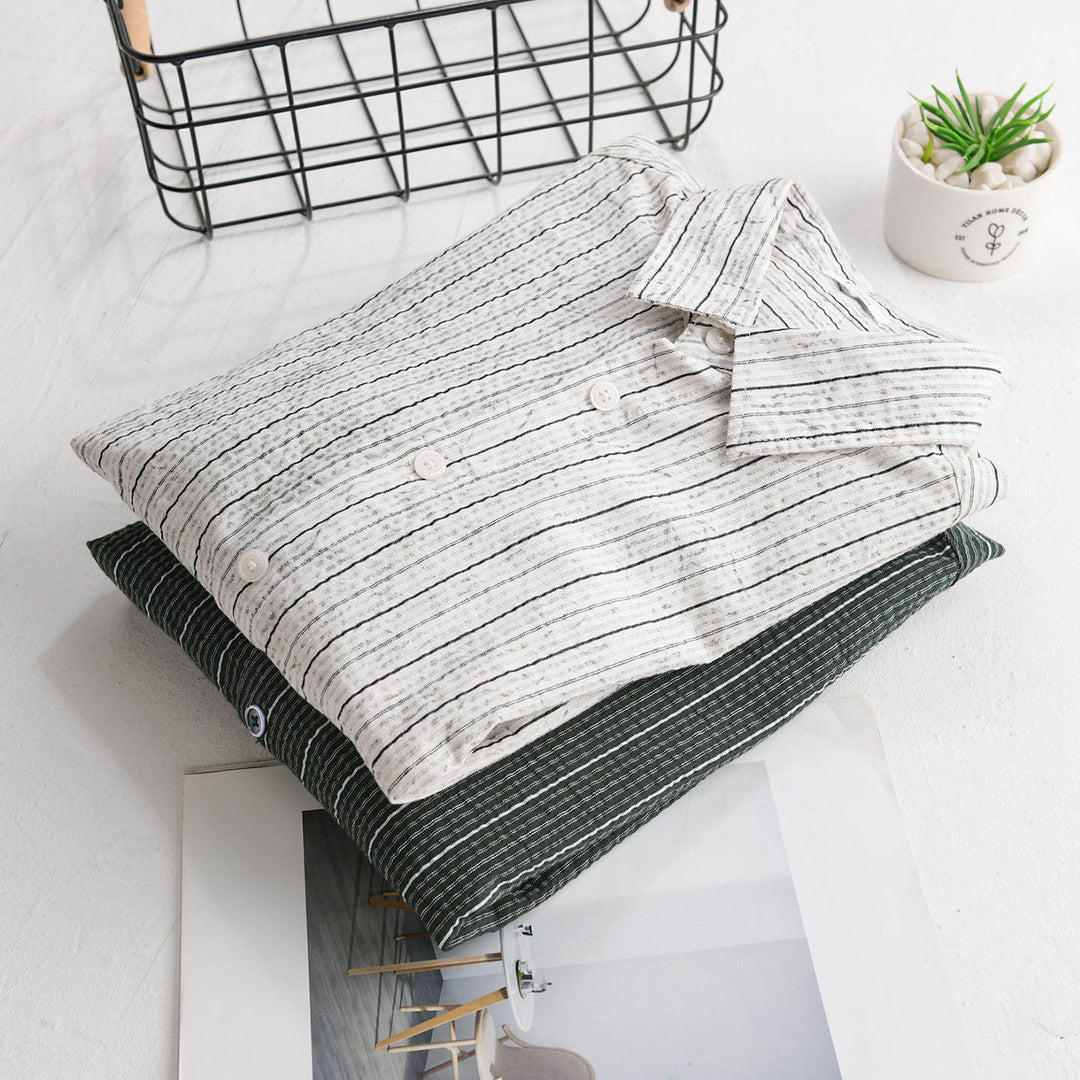 Herren Leichtes Langarm-Hemd mit feiner Nadelstreifenstruktur und Relaxed-Fit Nord Taschen