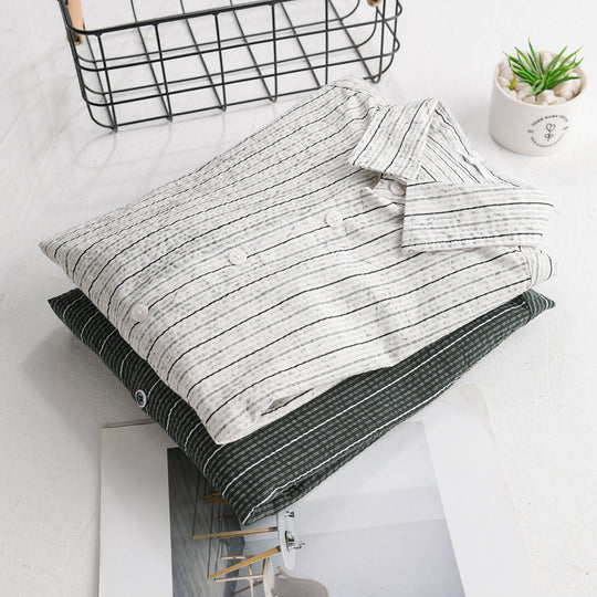 Herren Leichtes Langarm-Hemd mit feiner Nadelstreifenstruktur und Relaxed-Fit Nord Taschen