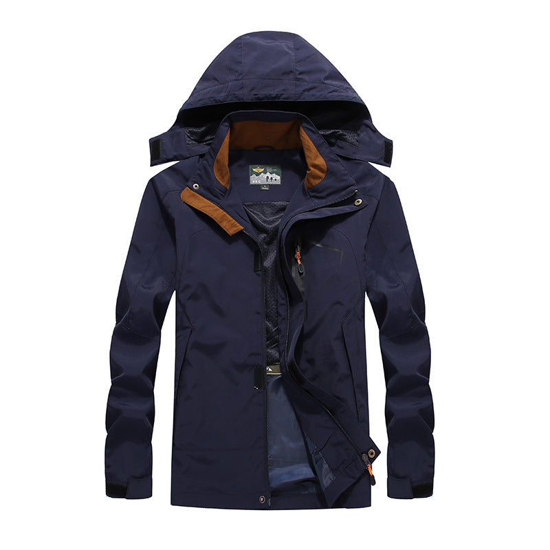 Herren wasserdichte Softshell-Outdoorjacke mit Kapuze, atmungsaktivem Mesh-Futter und verdeckten Reißverschlusselementen Nord Taschen