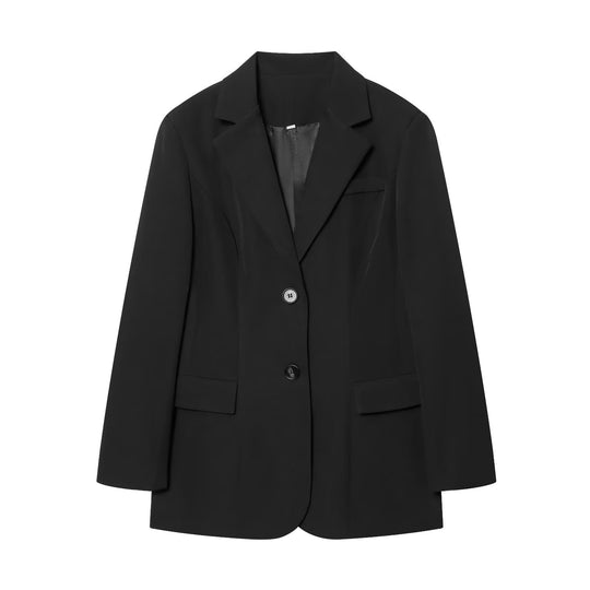 Damen eleganter Longline-Blazer mit taillierten Abnähern und Pattentaschen Nord Taschen