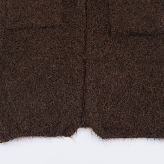 Damen Oversize Strickmantel mit V‑Ausschnitt, kuscheliger Bouclé‑Optik und aufgesetzten Taschen Nord Taschen