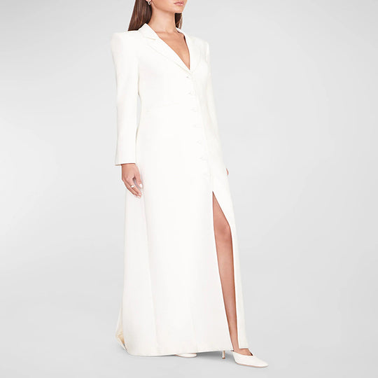 Damen Abendliches Maxikleid‑Blazer mit schlanker Silhouette, Korsettnaht und elegantem Frontschlitz Nord Taschen