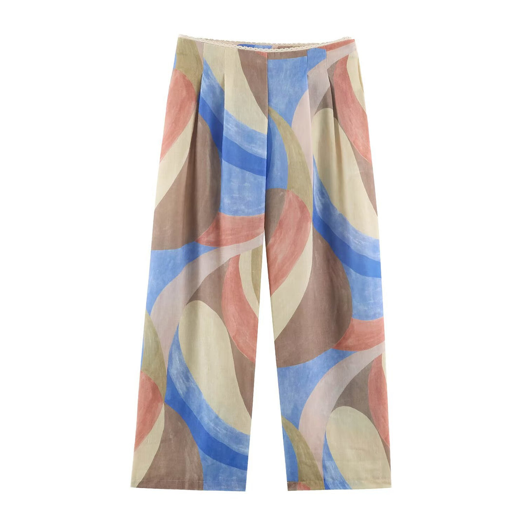Damen Palazzo‑Hose mit weitem Bein und elastischem Bund Nord Taschen