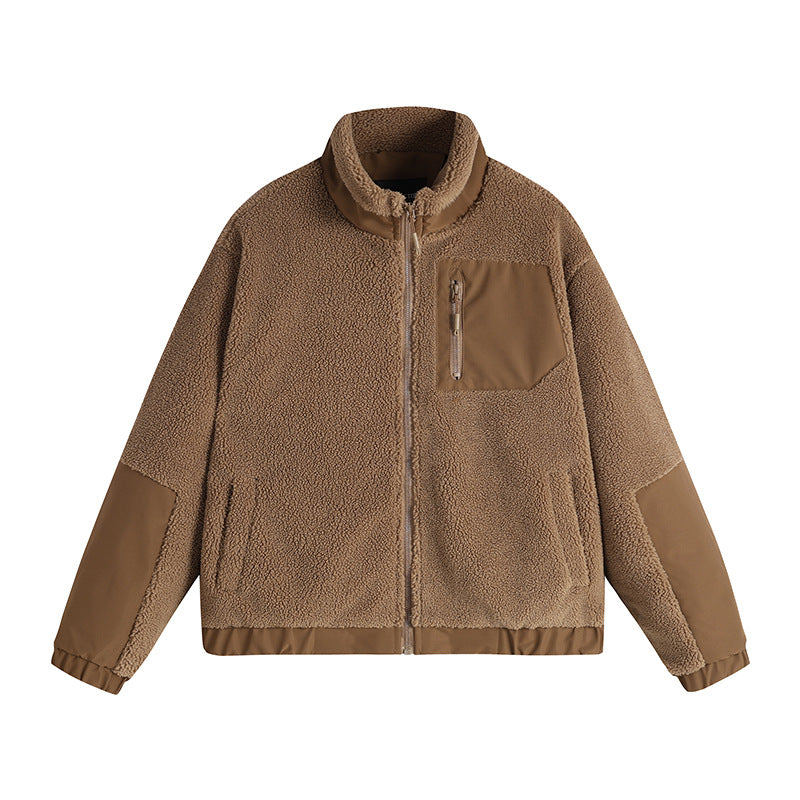 Herren Thermo-Sherpa-Fleecejacke mit Reißverschluss, Brusttasche und verstärkten Ellenbogen Nord Taschen