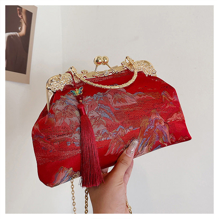 Damen elegante Abendtasche mit floralem Muster Nord Taschen