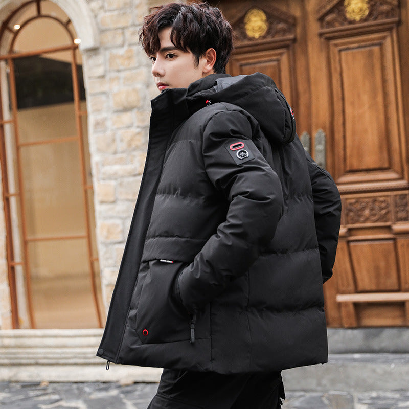 Herren wattierter Winterparka mit hochschließendem Stehkragen, abnehmbarer Kapuze und Multifunktions‑Taschen Nord Taschen
