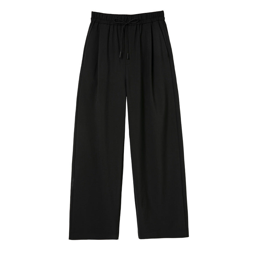 Damen weite Palazzo-Hose mit elastischem Bund und Tunnelzug Nord Taschen