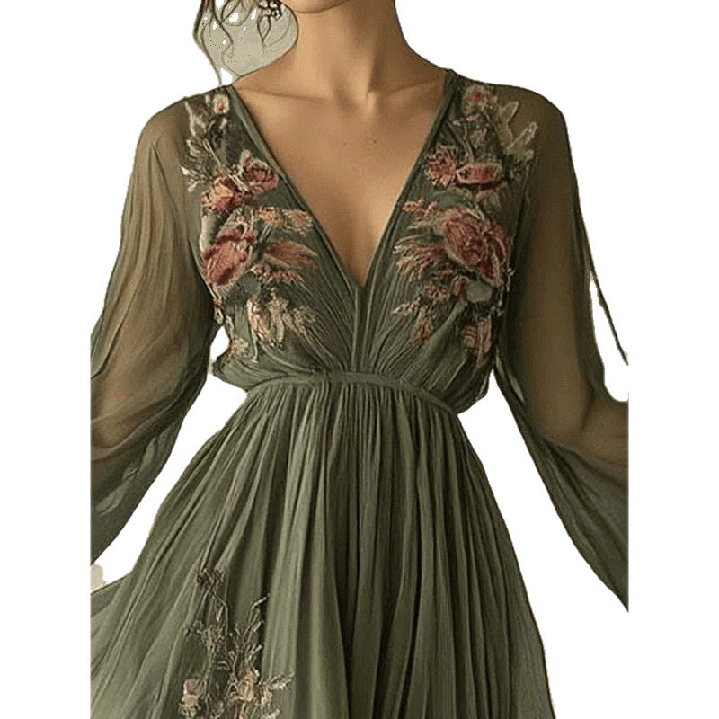 Boho Maxikleid mit V-Ausschnitt