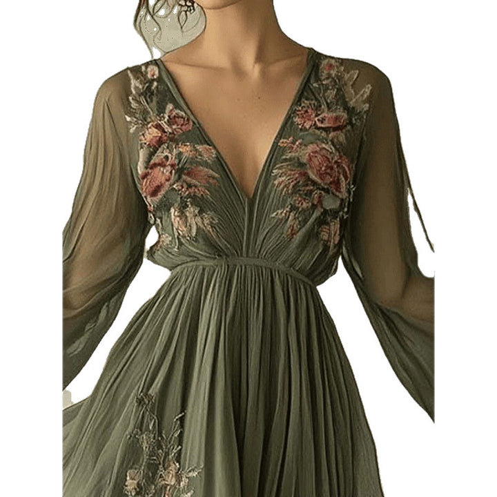 Boho Maxikleid mit V-Ausschnitt