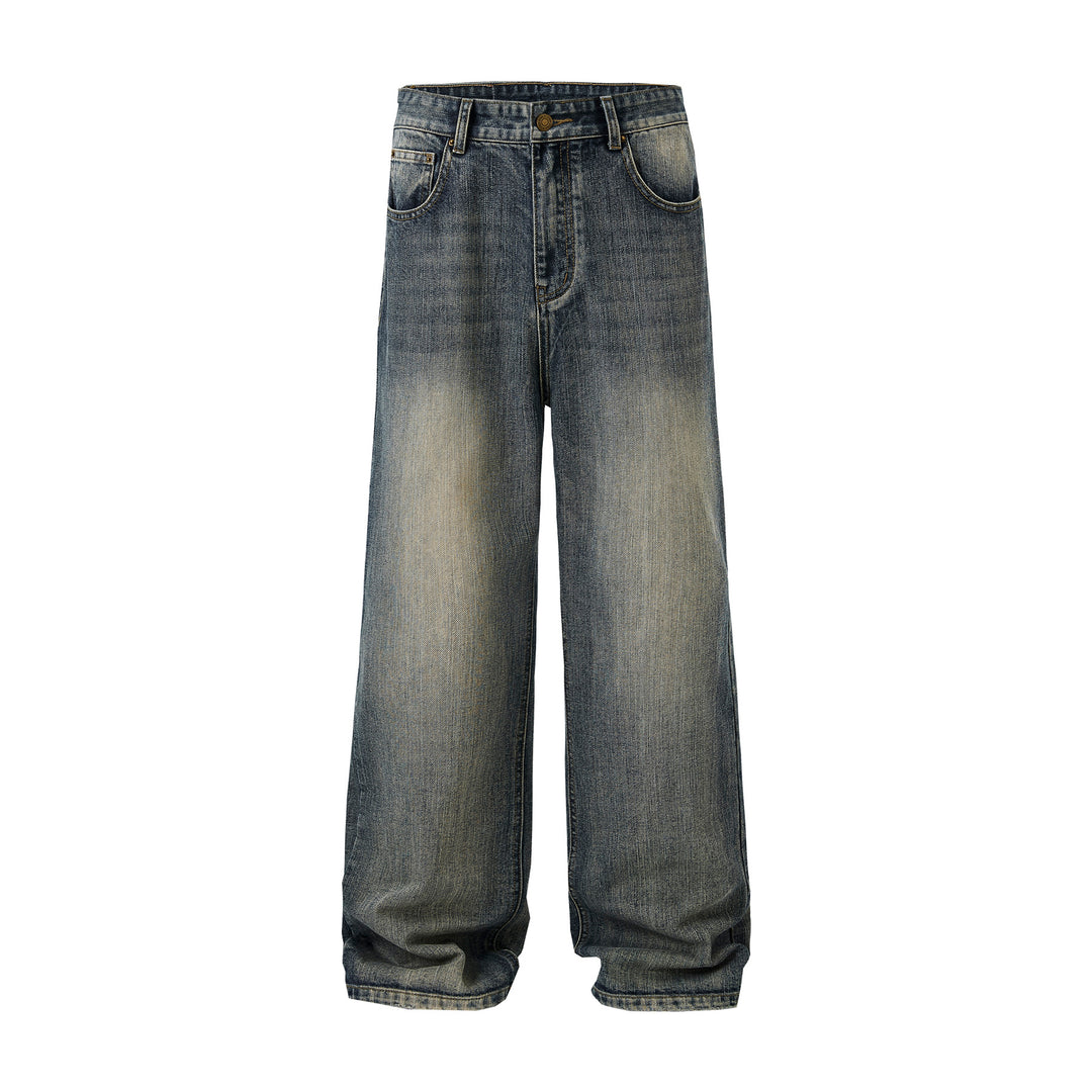 Herren Ultraweite Stonewashed-Baggy-Jeans mit tiefem Schritt und soften Fade-Details Nord Taschen