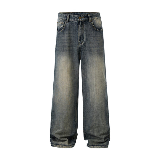 Herren Ultraweite Stonewashed-Baggy-Jeans mit tiefem Schritt und soften Fade-Details Nord Taschen