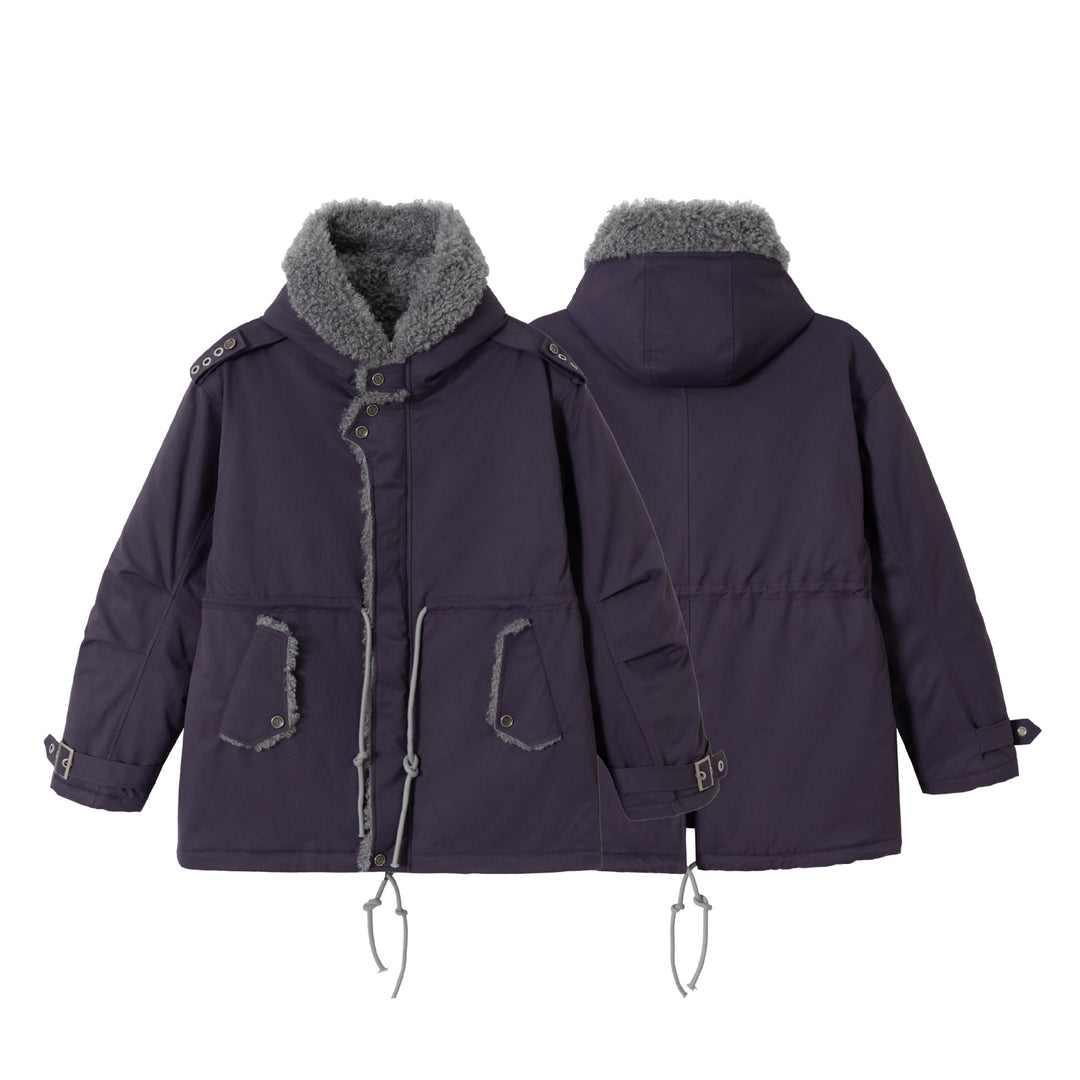 Damen Kurzparka mit Teddyfutter, Tunnelzug und Schnallenärmeln Nord Taschen