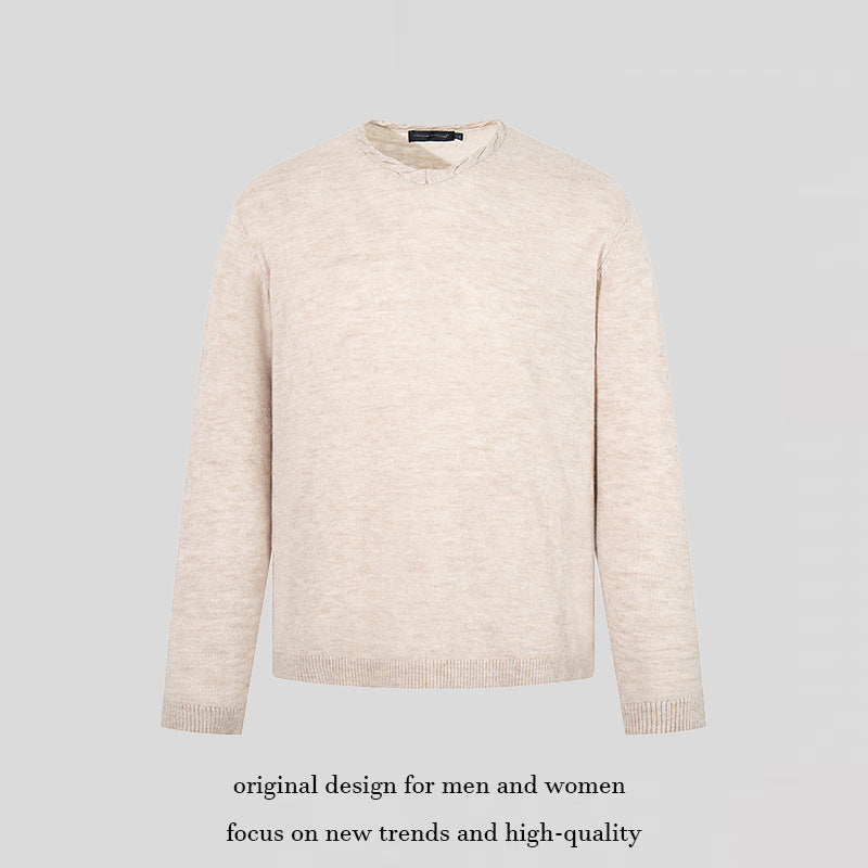 Herren Feinstrickpullover mit Rundhalsausschnitt, lockerer Passform und geripptem Saum Nord Taschen