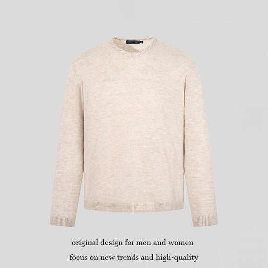 Herren Feinstrickpullover mit Rundhalsausschnitt, lockerer Passform und geripptem Saum Nord Taschen