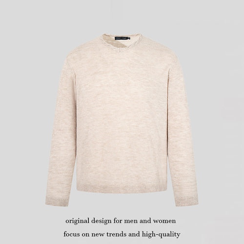 Herren Feinstrickpullover mit Rundhalsausschnitt, lockerer Passform und geripptem Saum Nord Taschen