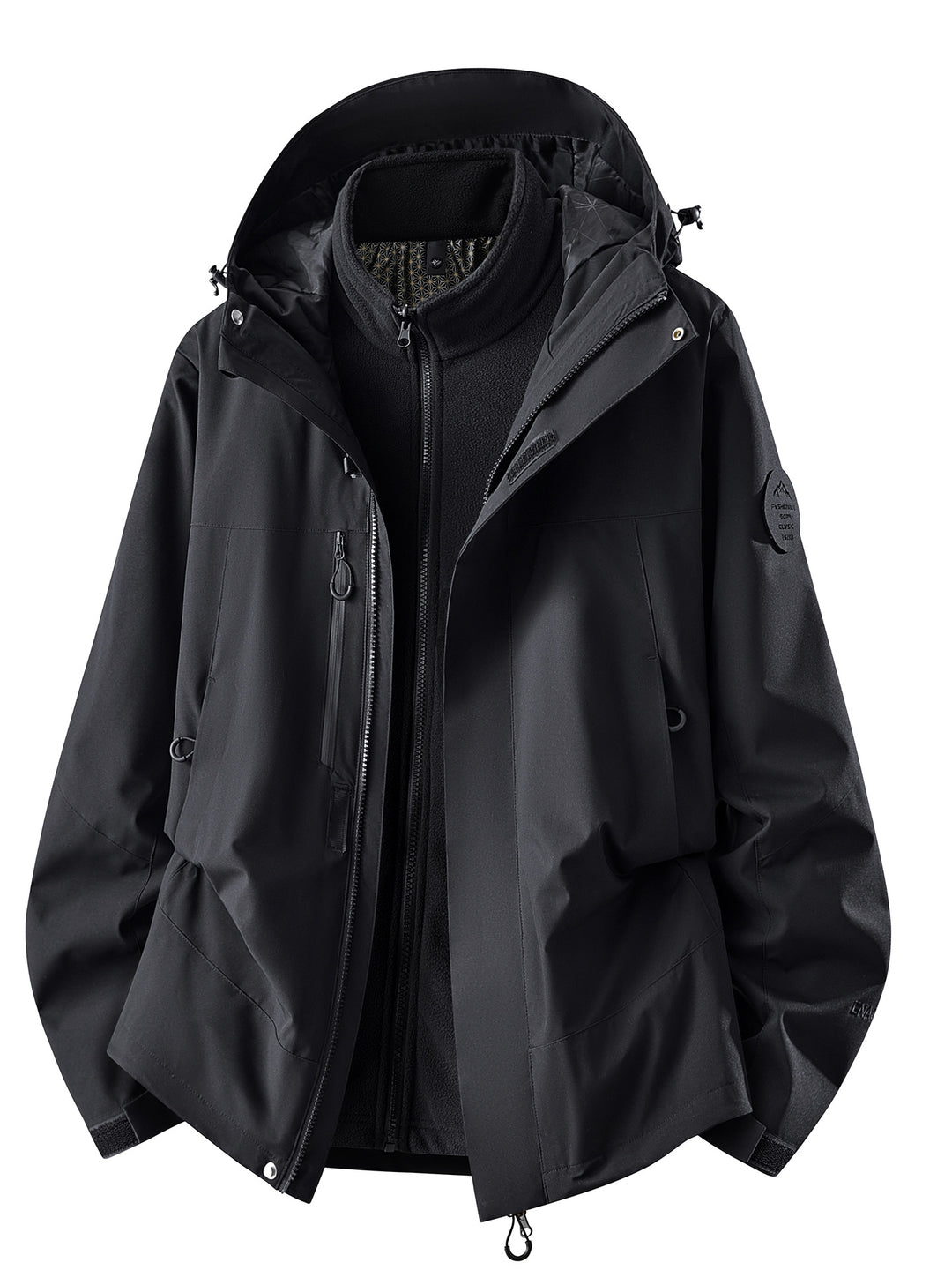 Herren wasserdichte Outdoorjacke mit abnehmbarer Fleece-Innenjacke Nord Taschen