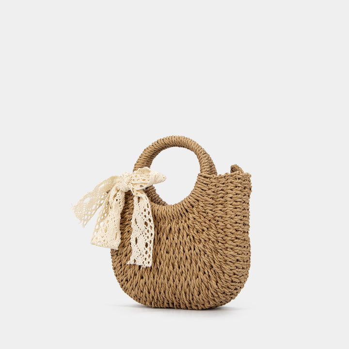 Damen handgefertigte Korbtasche mit filigranem Haarschleifen-Detail Nord Taschen