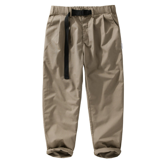 Herren Relaxte Baumwollhose mit elastischem Bund, integrierter Webbing-Gürtel und konischem Bein Nord Taschen