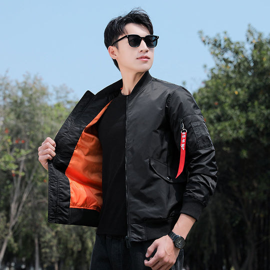 Herren Nylon‑Fliegerblouson mit leuchtendem Innenfutter und Utility‑Ärmeltasche Nord Taschen