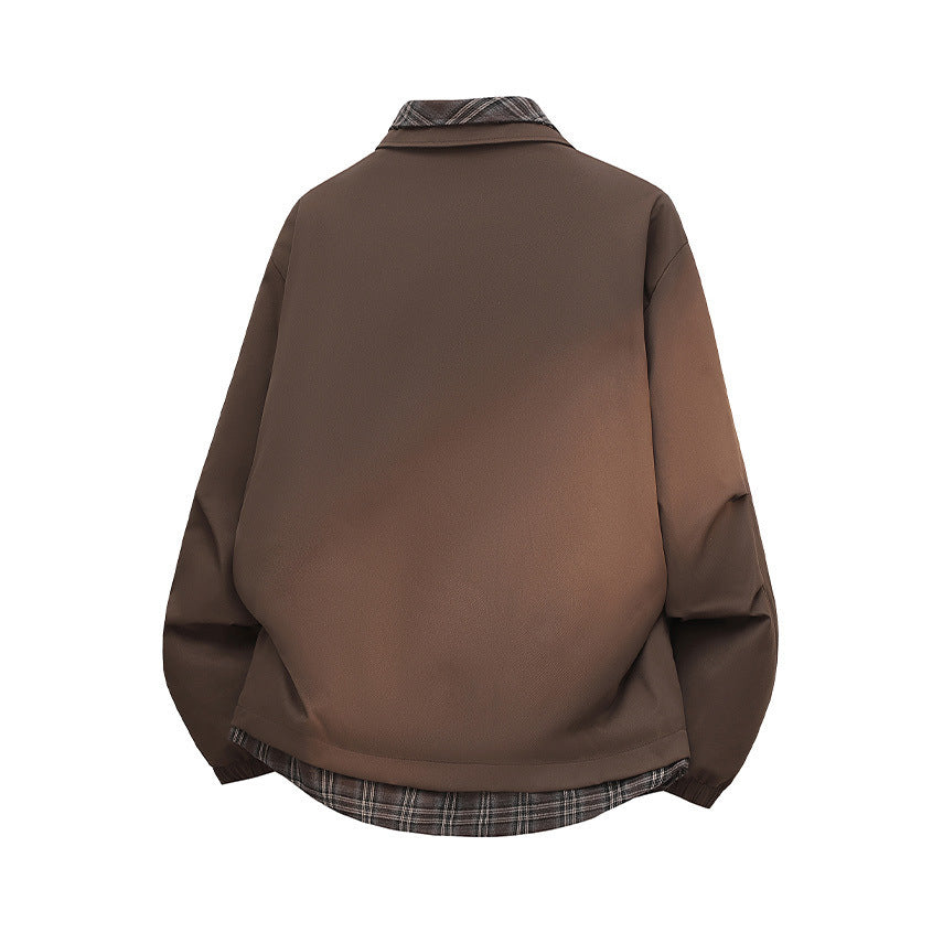 Herren Modische Übergangsjacke mit Karomuster Nord Taschen