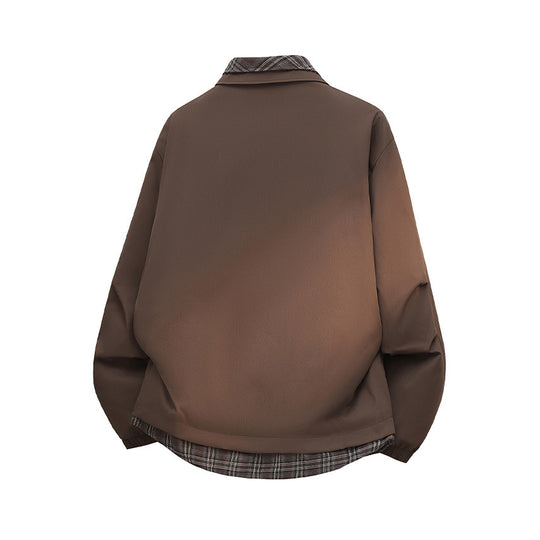Herren Modische Übergangsjacke mit Karomuster Nord Taschen