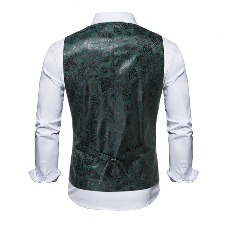 Herren elegante Weste mit floralem Design und Doppelreihe