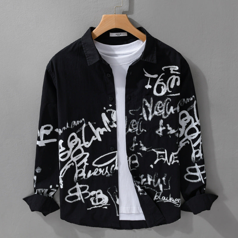 Herren Lässiges Overshirt mit grafischem Scribble-Print und Brusttasche Nord Taschen