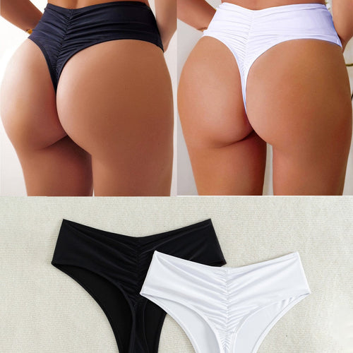 Damen Hochgeschnittener Bikini mit seitlichen BindNord Taschenändern