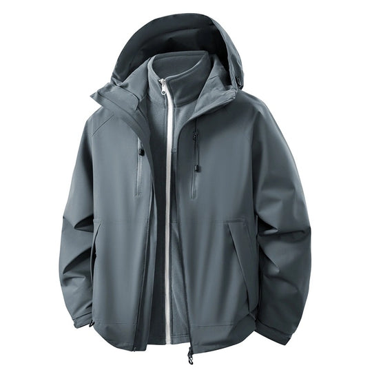 Herren Softshell-Hybridjacke mit abnehmbarem Fleece-Innenfutter winddicht wasserabweisend Nord Taschen