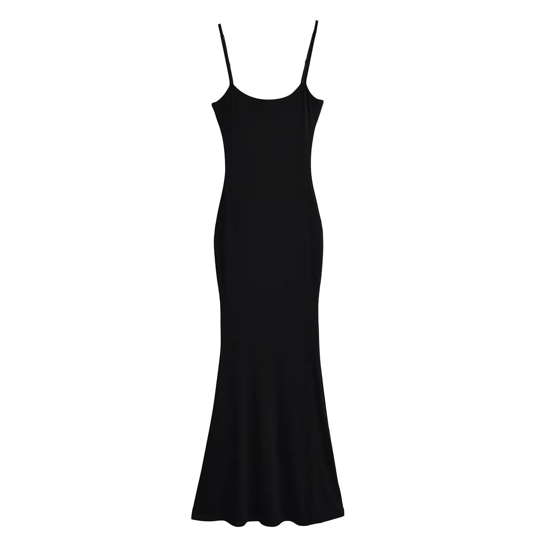 Damen figurbetontes Träger-Maxikleid aus Jersey