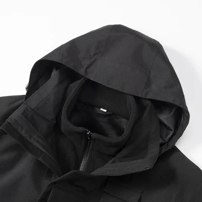 Herren Outdoor-Softshelljacke mit abnehmbarer Fleece-Innenjacke und Kapuze Nord Taschen