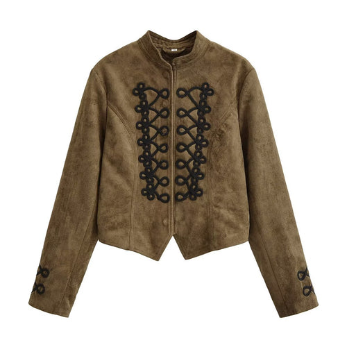 Damen Kurzjacke im Hussarenstil mit Zierkordeln und Stehkragen Nord Taschen