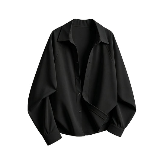 Damen Oversize-Blusenshirt aus fließendem Stretch mit Hemdkragen Nord Taschen