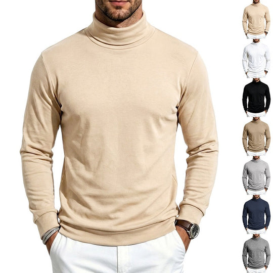 Herren Feiner Rollkragenpullover aus Baumwollmischung mit schmaler Passform Nord Taschen