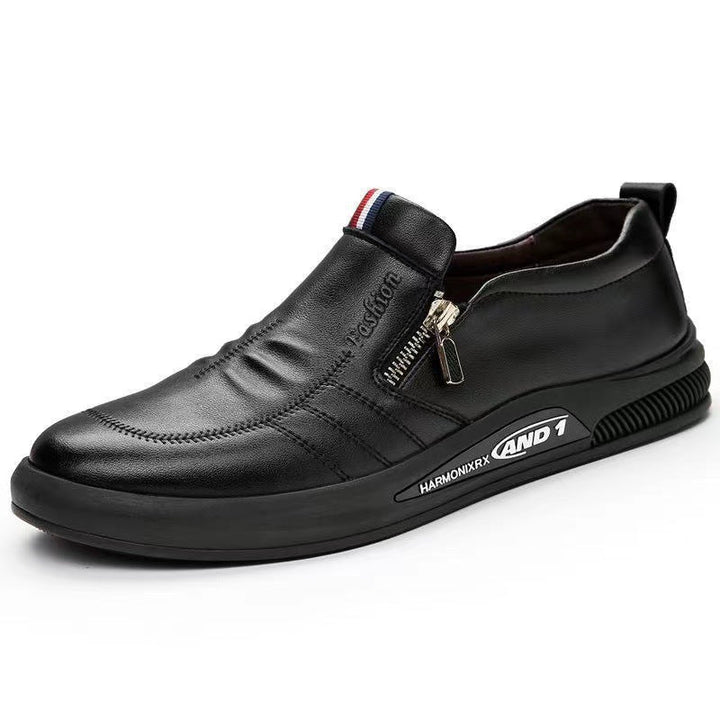 Herren Elegante und komfortable Leder-Slipper mit Reißverschluss
