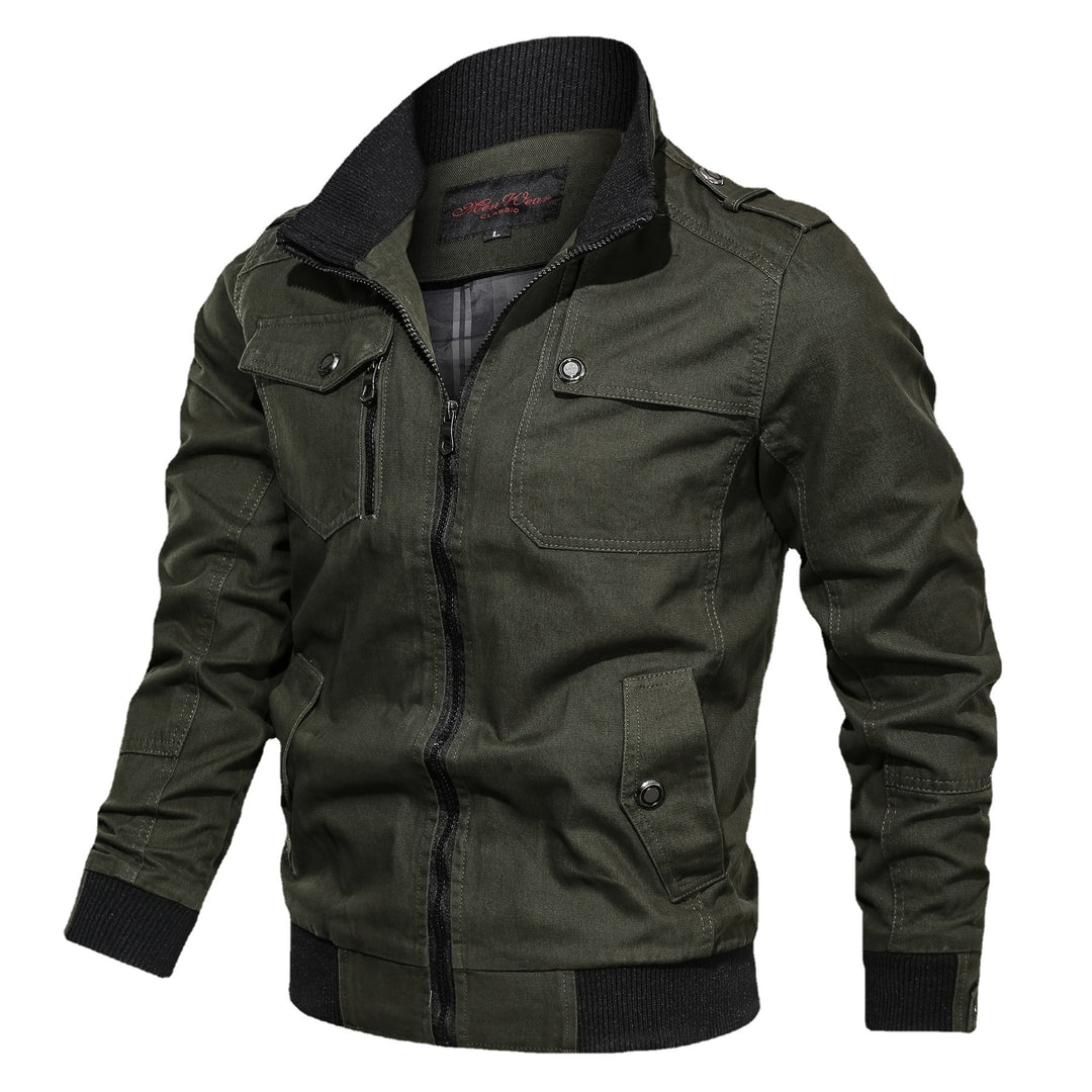 Herren robust geschnittene Canvas-Fieldjacke mit Rippenkragen und Utility-Taschen Nord Taschen