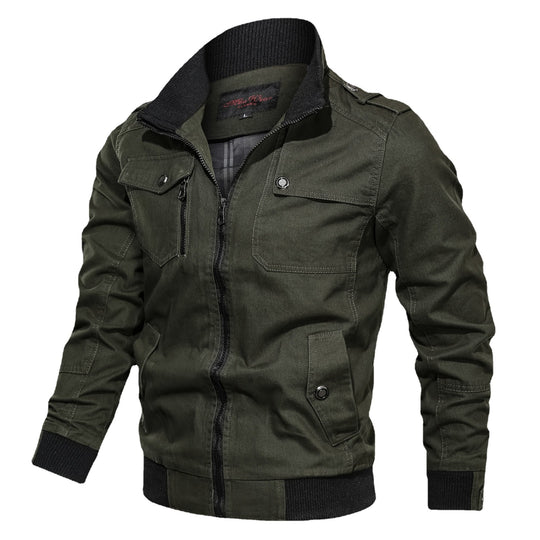 Herren robust geschnittene Canvas-Fieldjacke mit Rippenkragen und Utility-Taschen Nord Taschen