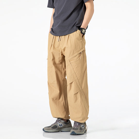 Herren Locker geschnittene Nylon-Cargohose mit Tunnelzugbund und angewinkelten Utility-Taschen Nord Taschen